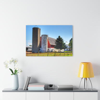U R There Photography Hunters Creek Red Cow Barn I Rustic Farmhouse Acrylic Wall Print