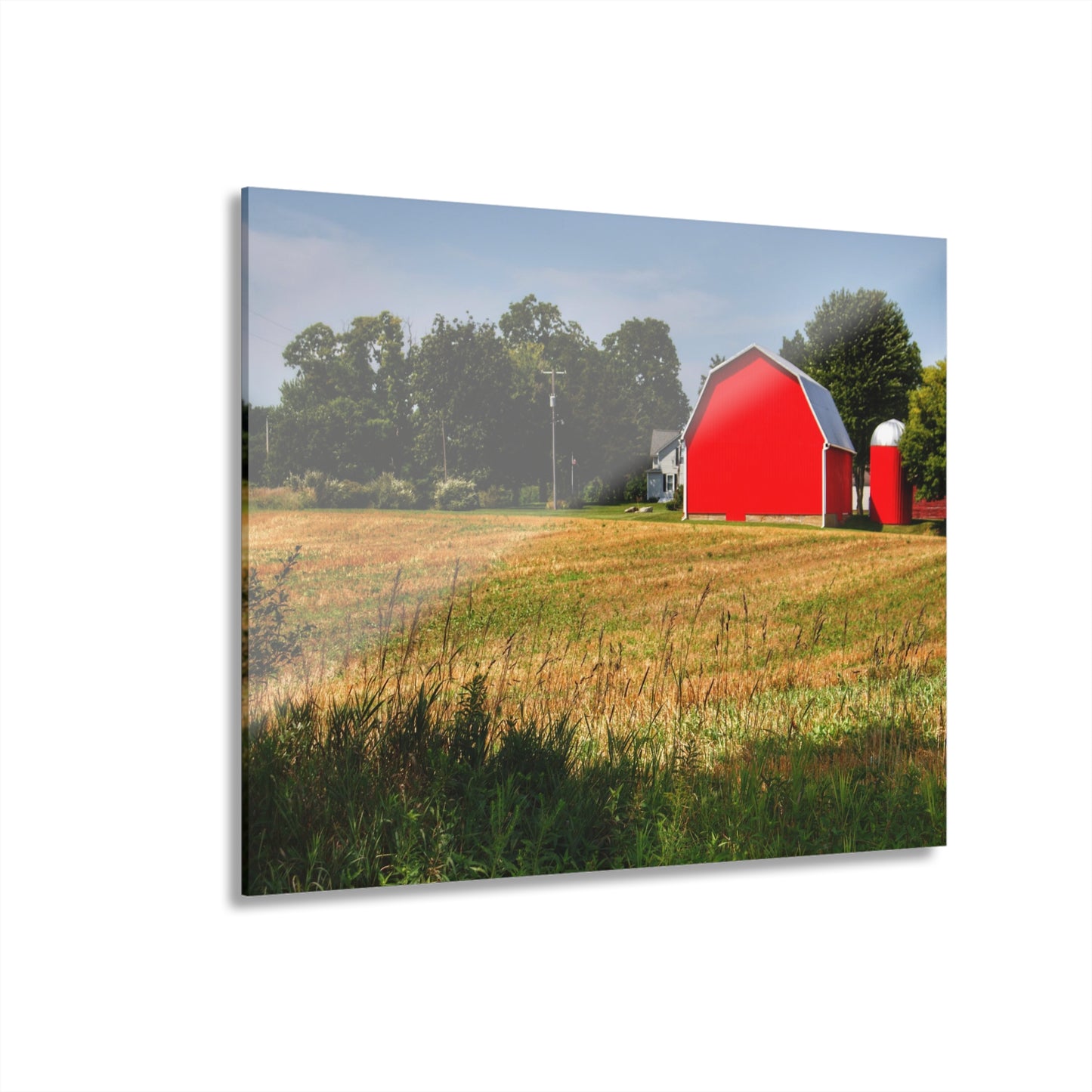 U R There Photography Bristol Road Red and Silo Rustic Farmhouse Acrylic Wall Print