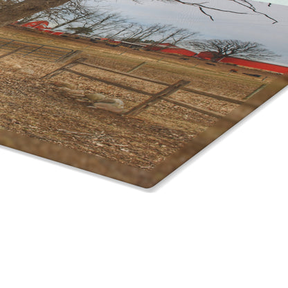 U R There Photography Wilder Road Cow Farm Rustic Farmhouse Tempered-Glass Cutting Board