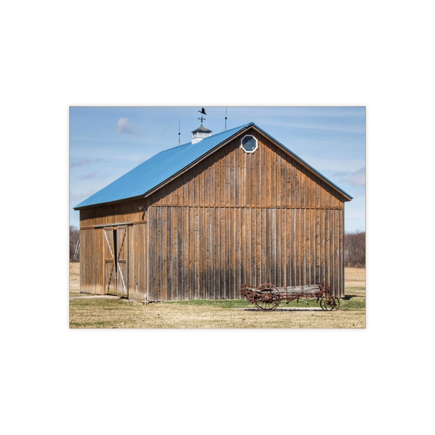 U R There Photography Barn and Buggy Rustic Farmhouse Decorative Ceramic Tile