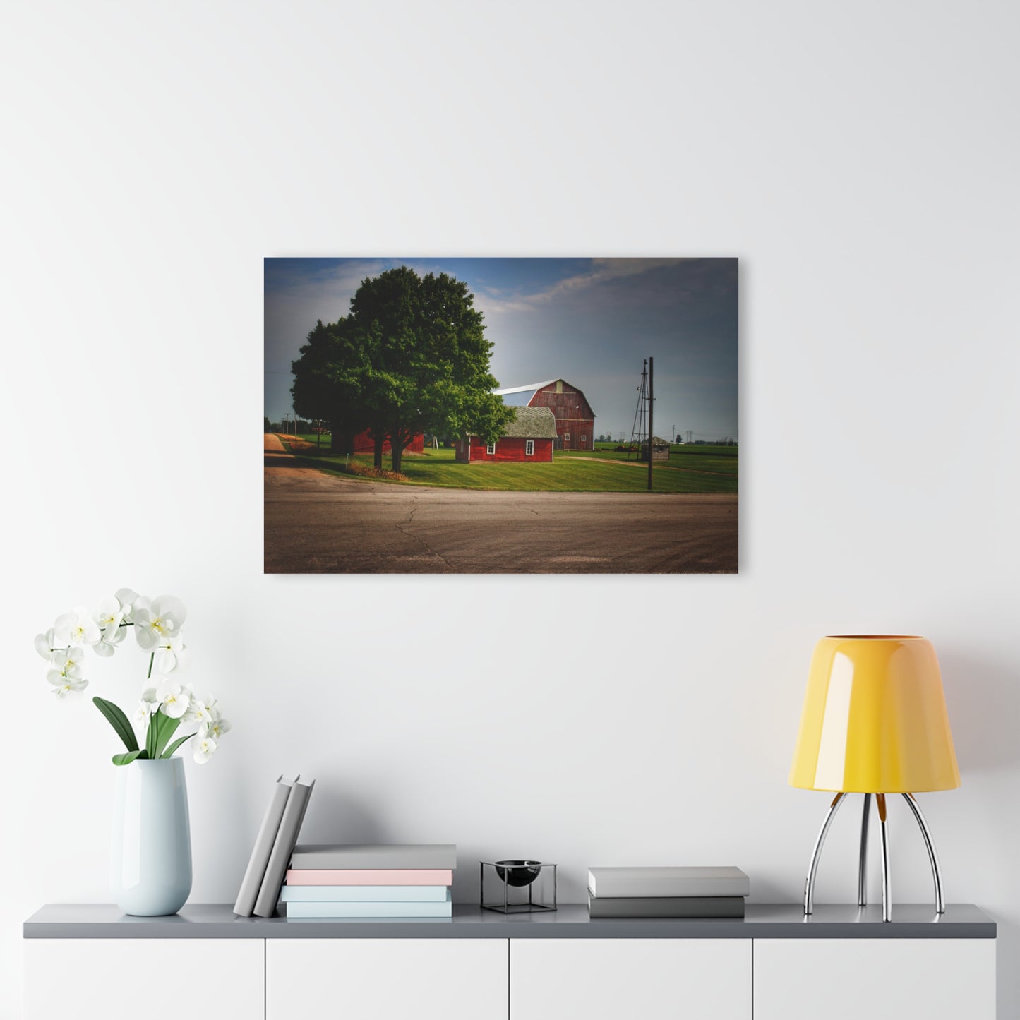 U R There Photography Bradford Road Reds Rustic Farmhouse Acrylic Wall Print