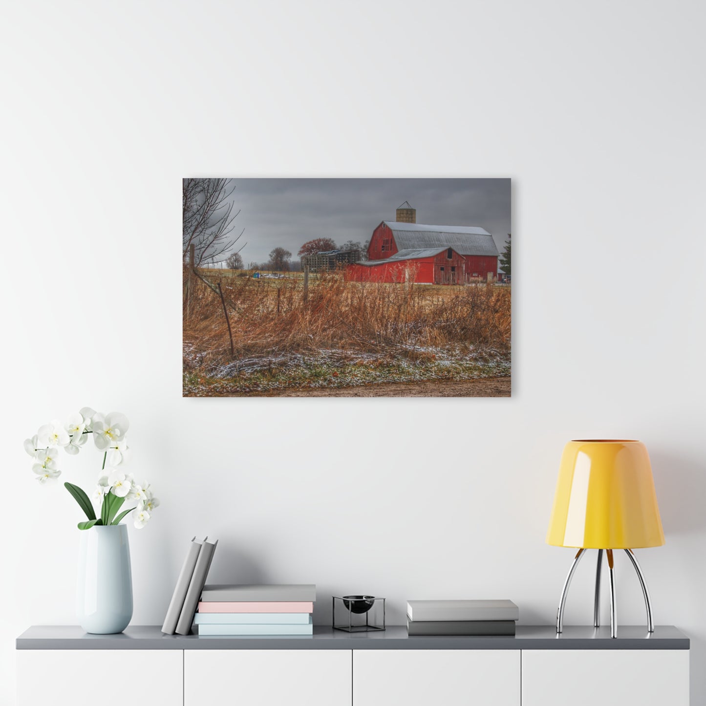 U R There Photography Hough Road Reds Rustic Farmhouse Acrylic Wall Print