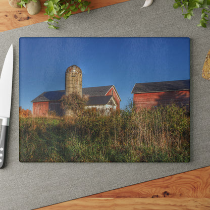 U R There Photography Clarkston Road Red II Rustic Farmhouse Tempered-Glass Cutting Board