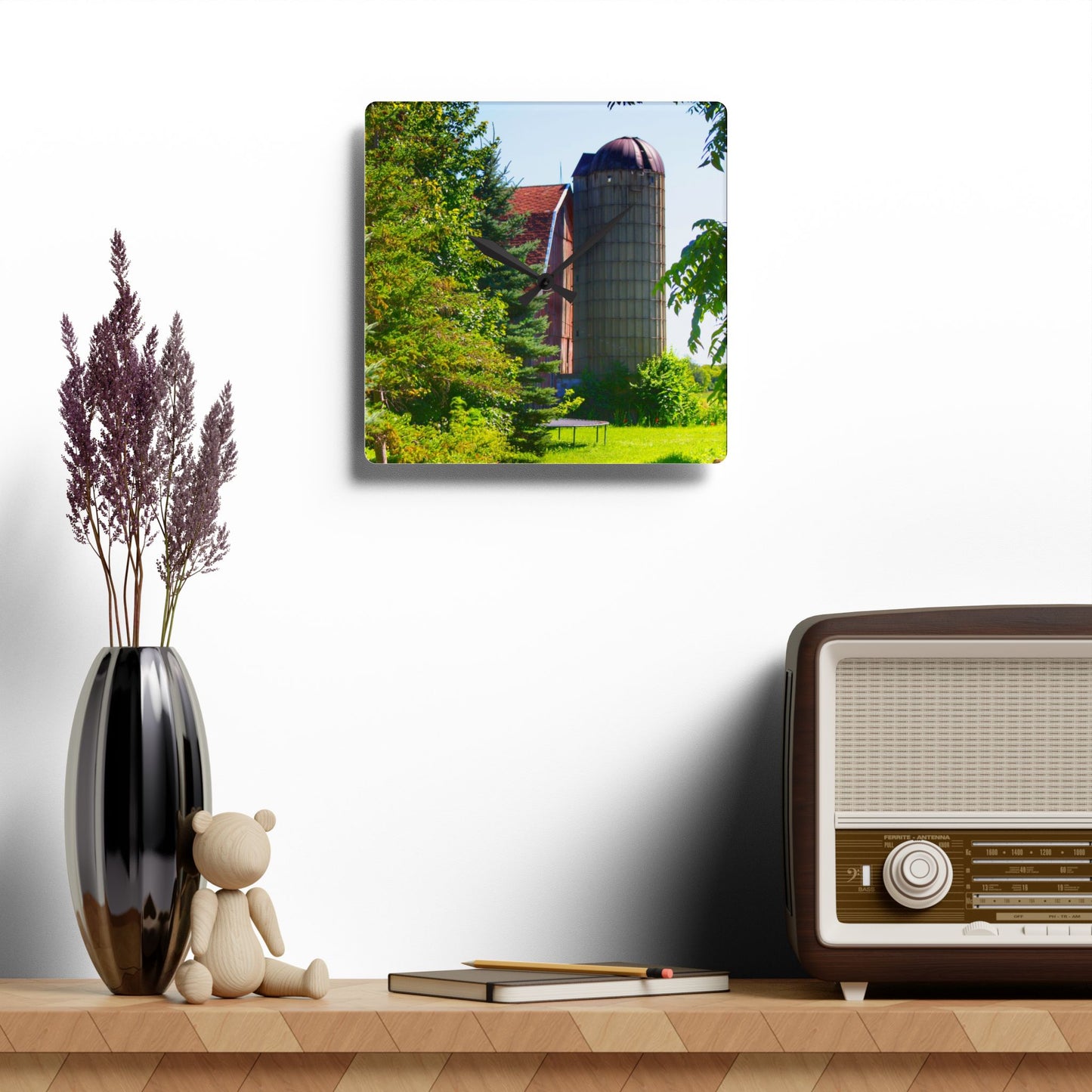 U R There Photography Atwell Road Hidden Rustic Farmhouse Acrylic Analog Wall Clock