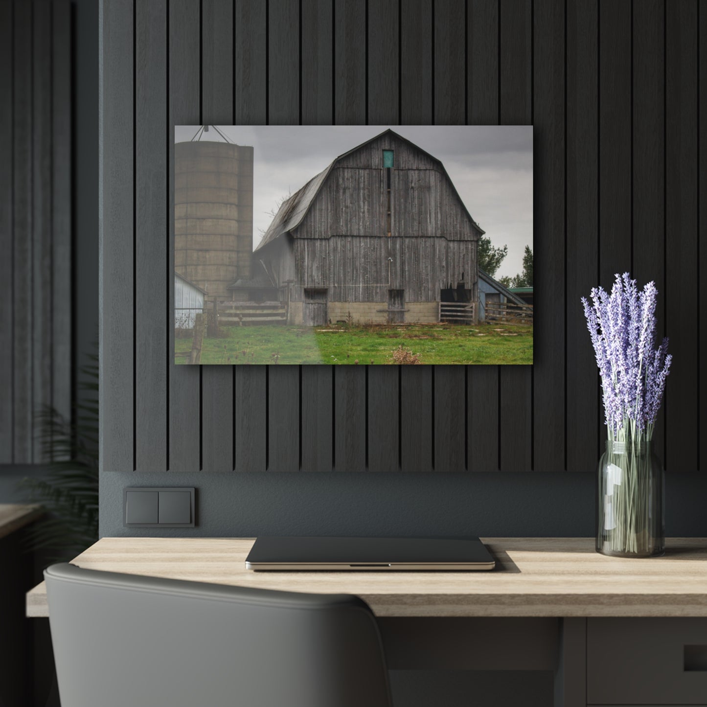 U R There Photography Eddy Road Grey II Rustic Farmhouse Acrylic Wall Print