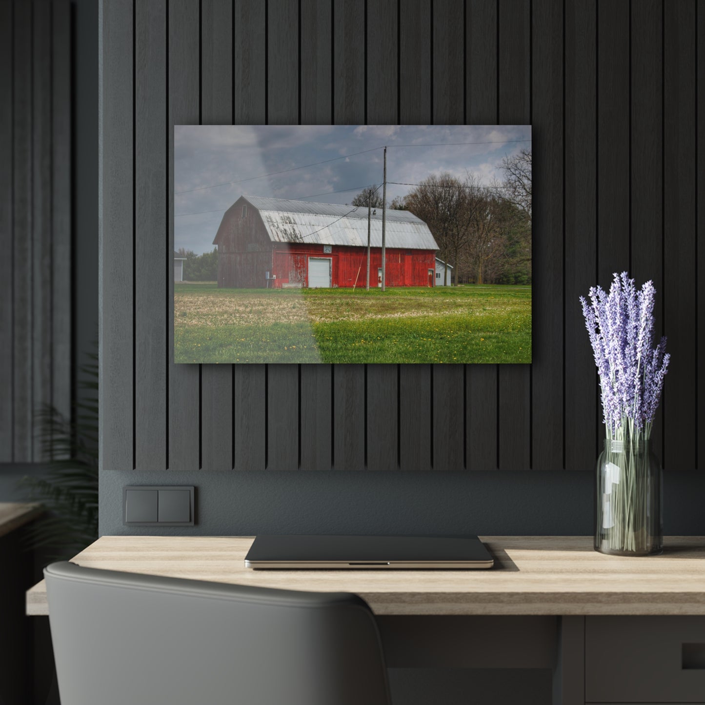 U R There Photography Coldwater Road Red I Rustic Farmhouse Acrylic Wall Print