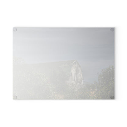 U R There Photography Hill Road Hidden Grey II Rustic Farmhouse Tempered-Glass Cutting Board