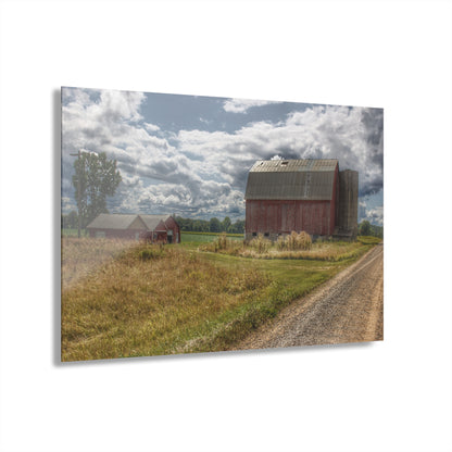 U R There Photography Haines Road Reds Rustic Farmhouse Acrylic Wall Print