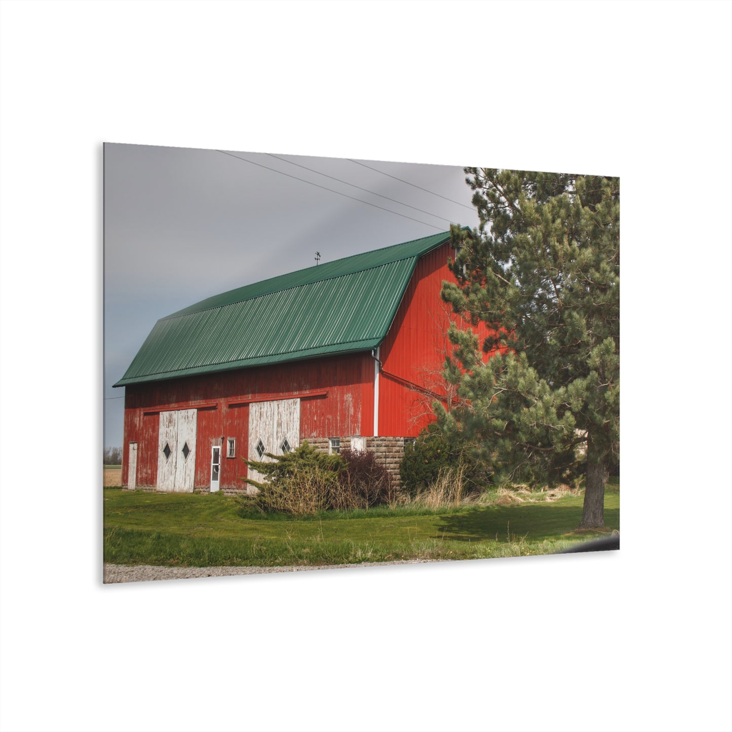 U R There Photography McAlpine Hidden Red Rustic Farmhouse Acrylic Wall Print