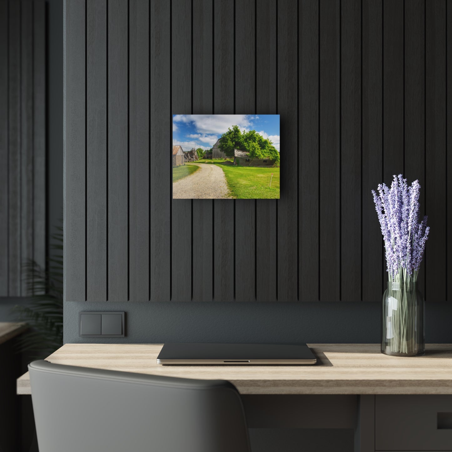 U R There Photography Brown City Road Barn and Buddy II Rustic Farmhouse Acrylic Wall Print