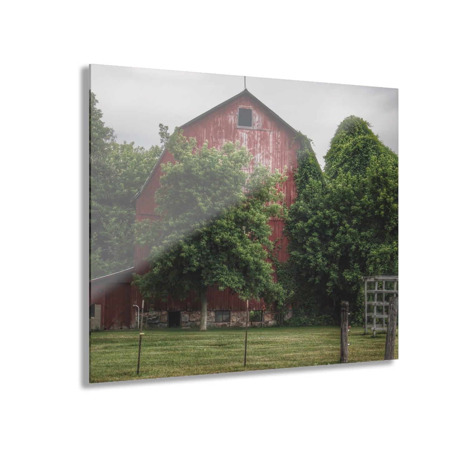 U R There Photography Otter Lake Road Hidden Red Rustic Farmhouse Acrylic Wall Print