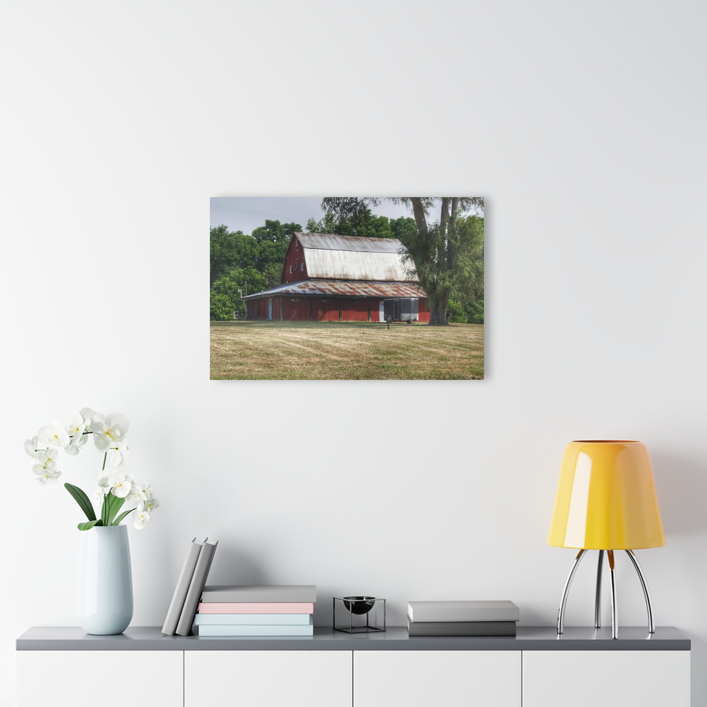 U R There Photography West Hurd Road Red Rustic Farmhouse Acrylic Wall Print