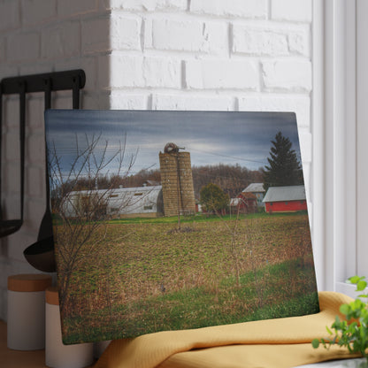 U R There Photography Fostoria Road Quonset Rustic Farmhouse Tempered-Glass Cutting Board