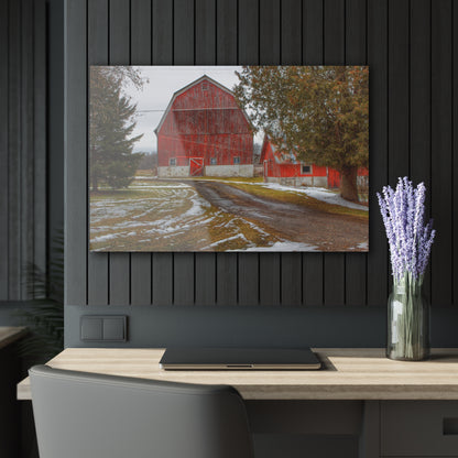 U R There Photography West Barnes Lake Reds Rustic Farmhouse Acrylic Wall Print