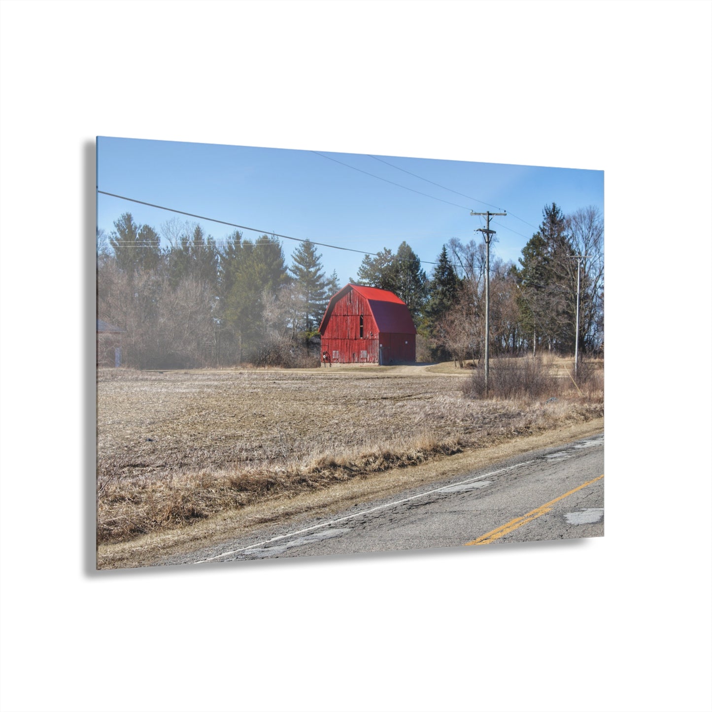 U R There Photography Maple Grove Little Red Rustic Farmhouse Acrylic Wall Print