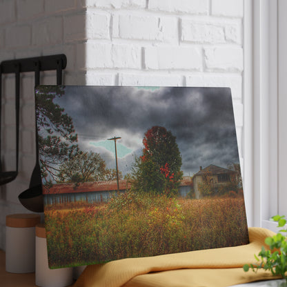 U R There Photography Farnsworth Forgotten Rustic Farmhouse Tempered-Glass Cutting Board