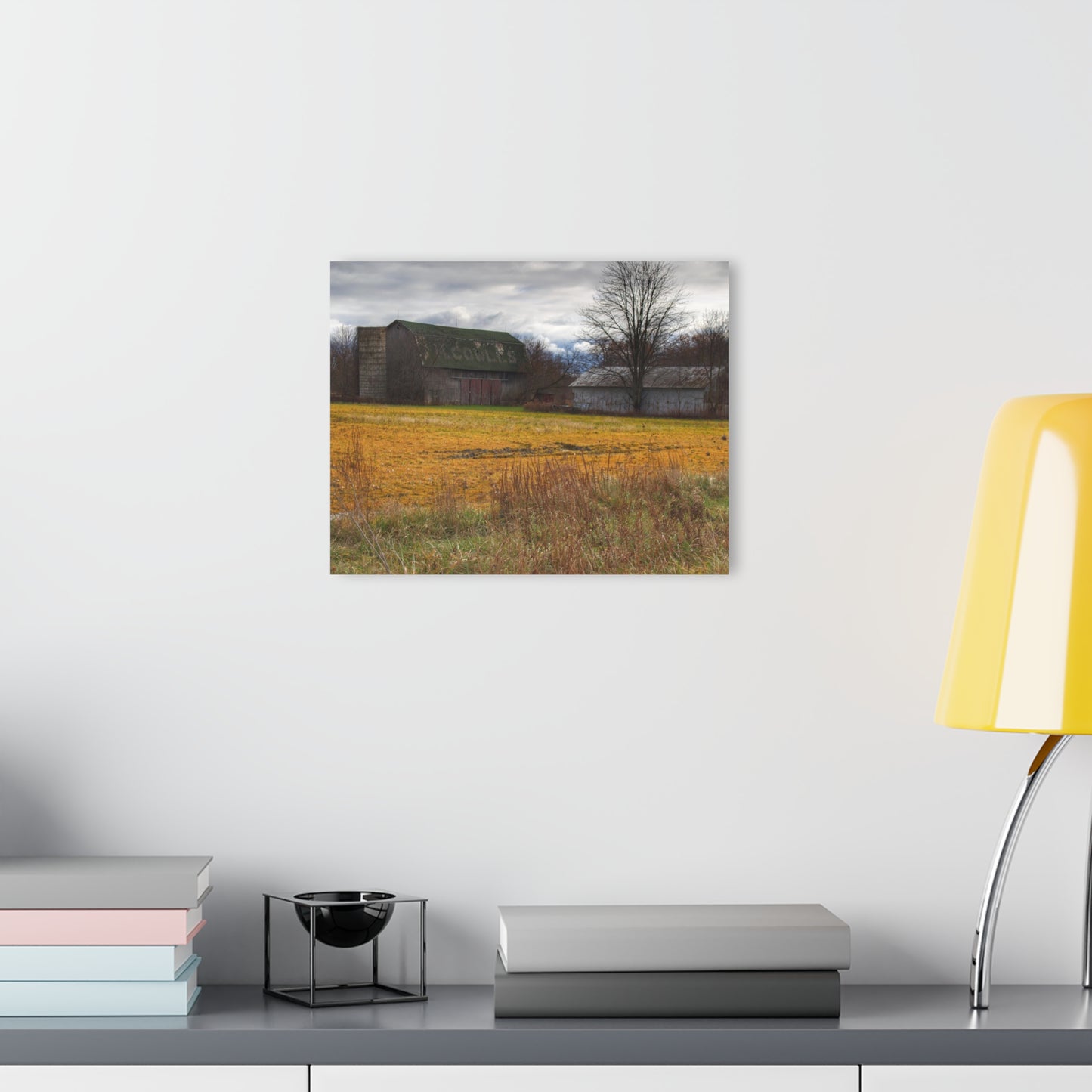 U R There Photography Fields of Golden Clover Rustic Farmhouse Acrylic Wall Print