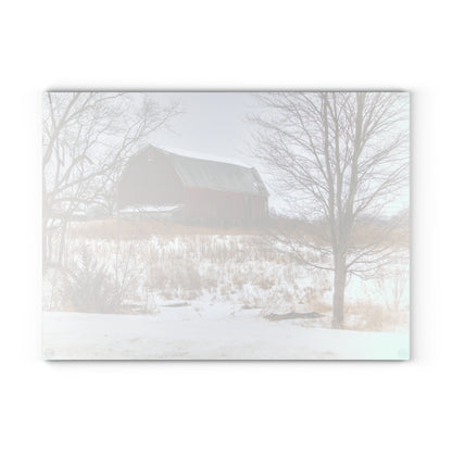 U R There Photography Hadley Red II Rustic Farmhouse Tempered-Glass Cutting Board