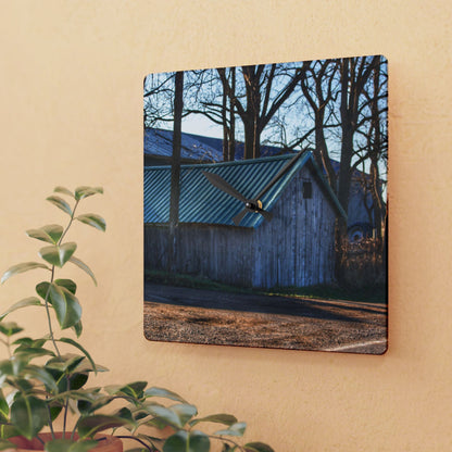 U R There Photography Baldwin Roadside Shack Rustic Farmhouse Acrylic Analog Wall Clock