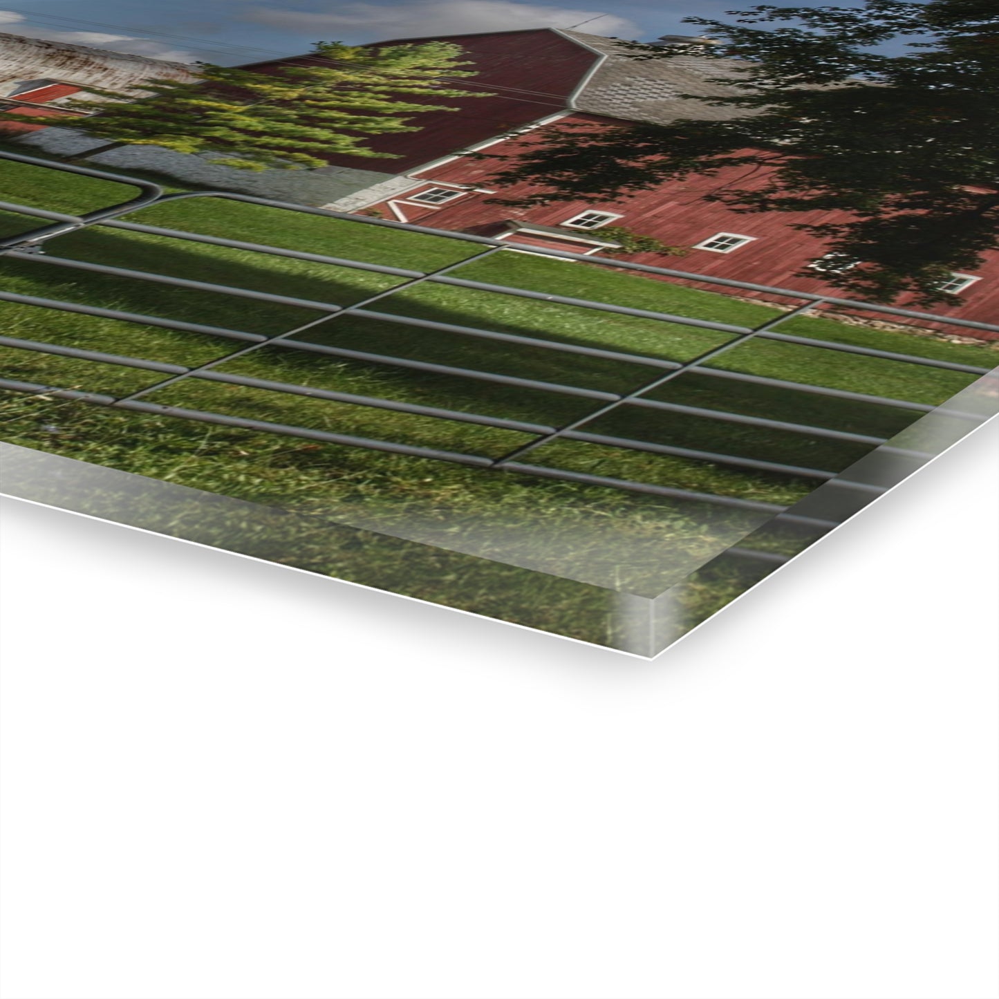 U R There Photography Hough Road Reds and Silo I Rustic Farmhouse Acrylic Wall Print