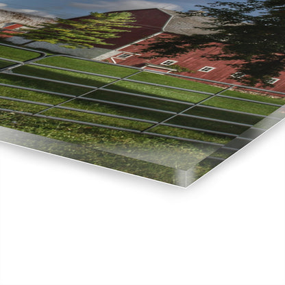 U R There Photography Hough Road Reds and Silo I Rustic Farmhouse Acrylic Wall Print