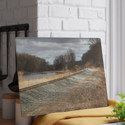 Barn Boutique Rustic Tempered-Glass Cutting Board| Aside the Tracks in Holly