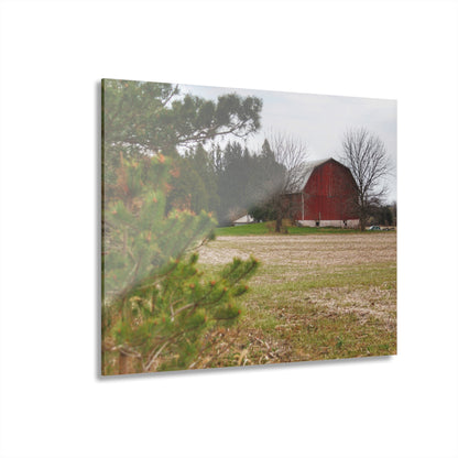 U R There Photography Hidden Millington Road Red Rustic Farmhouse Acrylic Wall Print