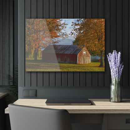 U R There Photography Marlette Road Fall Red Rustic Farmhouse Acrylic Wall Print