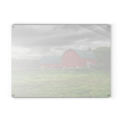 U R There Photography Clifford Road Red I Rustic Farmhouse Tempered-Glass Cutting Board