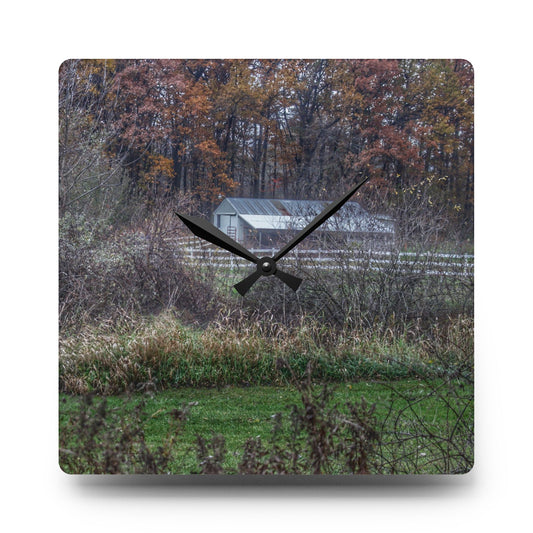 Shifman Road Stable Rustic Farmhouse Acrylic Analog Wall Clock 10.75'' × 10.75'' (Square)