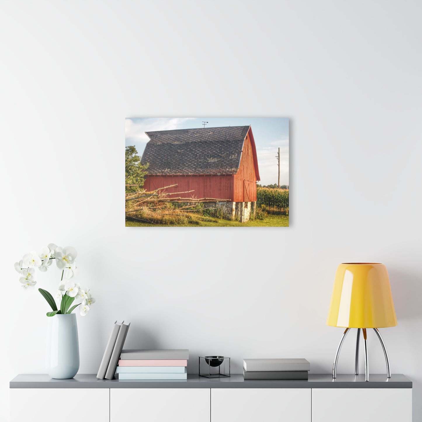U R There Photography Otter Lake Road Red II Rustic Farmhouse Acrylic Wall Print