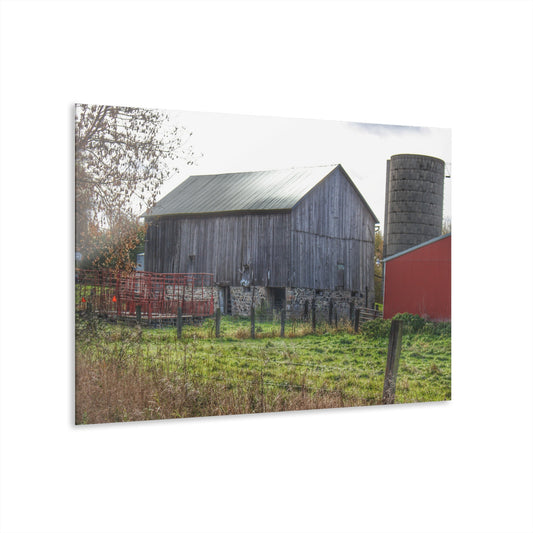 U R There Photography Slattery Road Fieldstone Grey Rustic Farmhouse Acrylic Wall Print