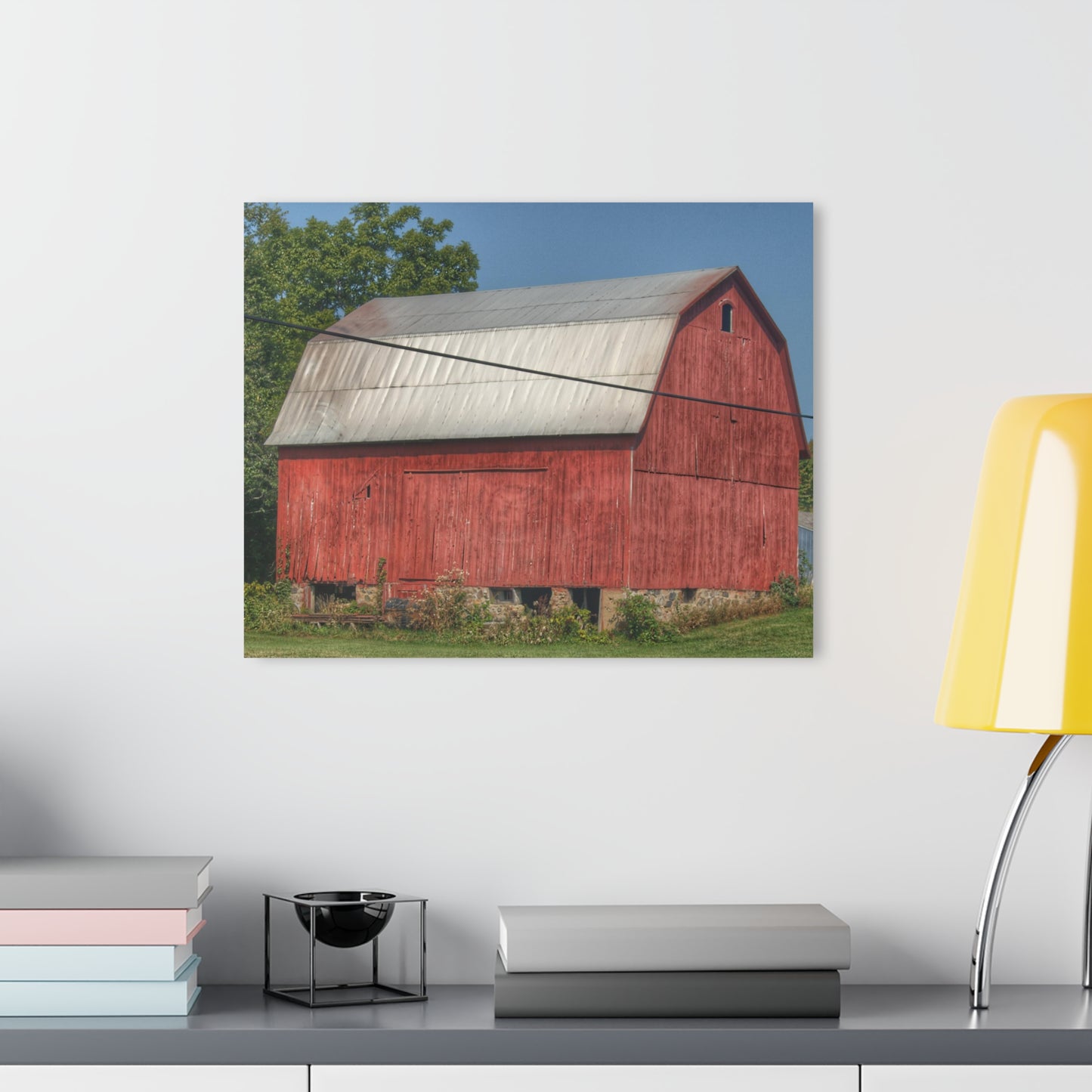 U R There Photography Belsay Road Red Rustic Farmhouse Acrylic Wall Print