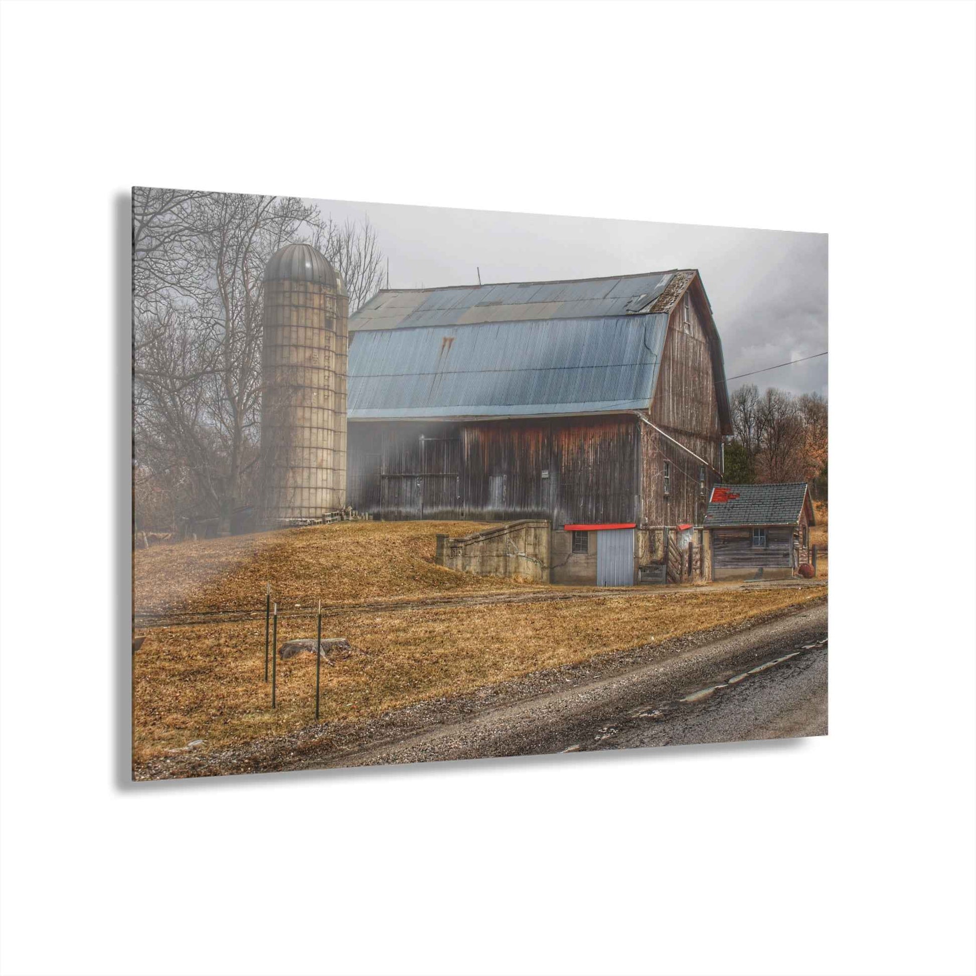 U R There Photography Seymour Lakes Roadside Grey Rustic Farmhouse Acrylic Wall Print