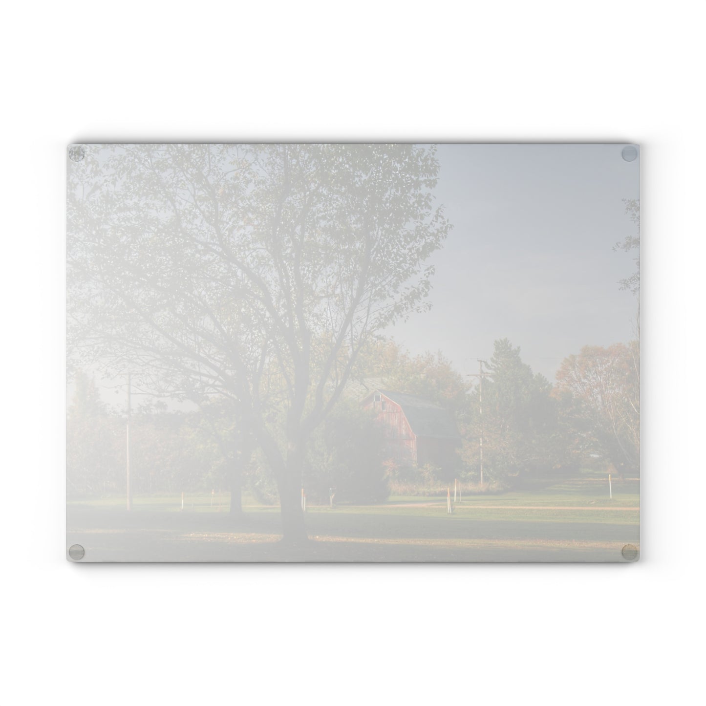 U R There Photography Belle River Red II Rustic Farmhouse Tempered-Glass Cutting Board