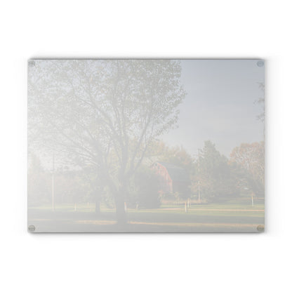 U R There Photography Belle River Red II Rustic Farmhouse Tempered-Glass Cutting Board