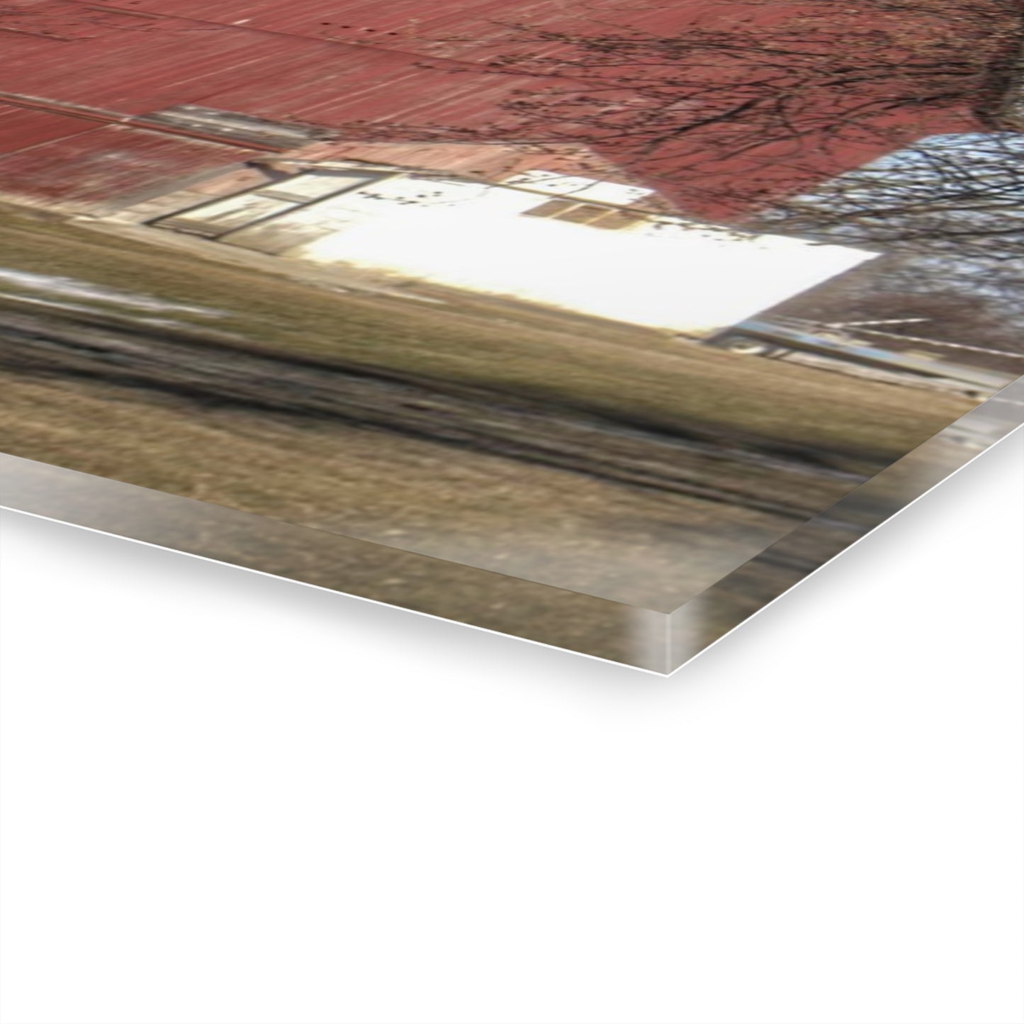 U R There Photography Dixon Road Red Rustic Farmhouse Acrylic Wall Print