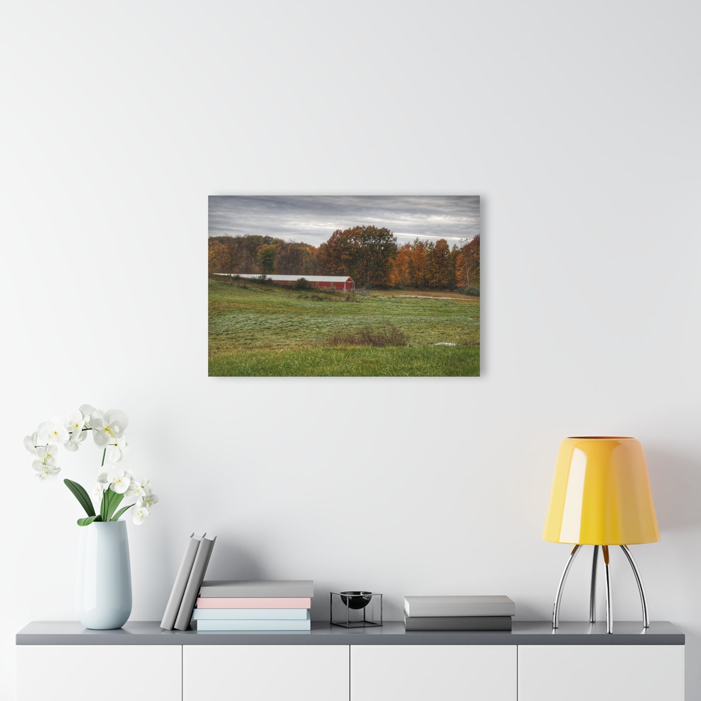 U R There Photography Bronson Lake Hidden Red I Rustic Farmhouse Acrylic Wall Print