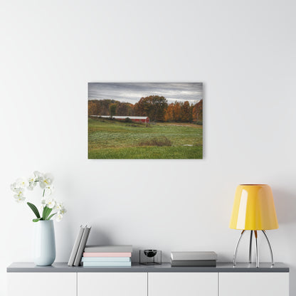 U R There Photography Bronson Lake Hidden Red I Rustic Farmhouse Acrylic Wall Print