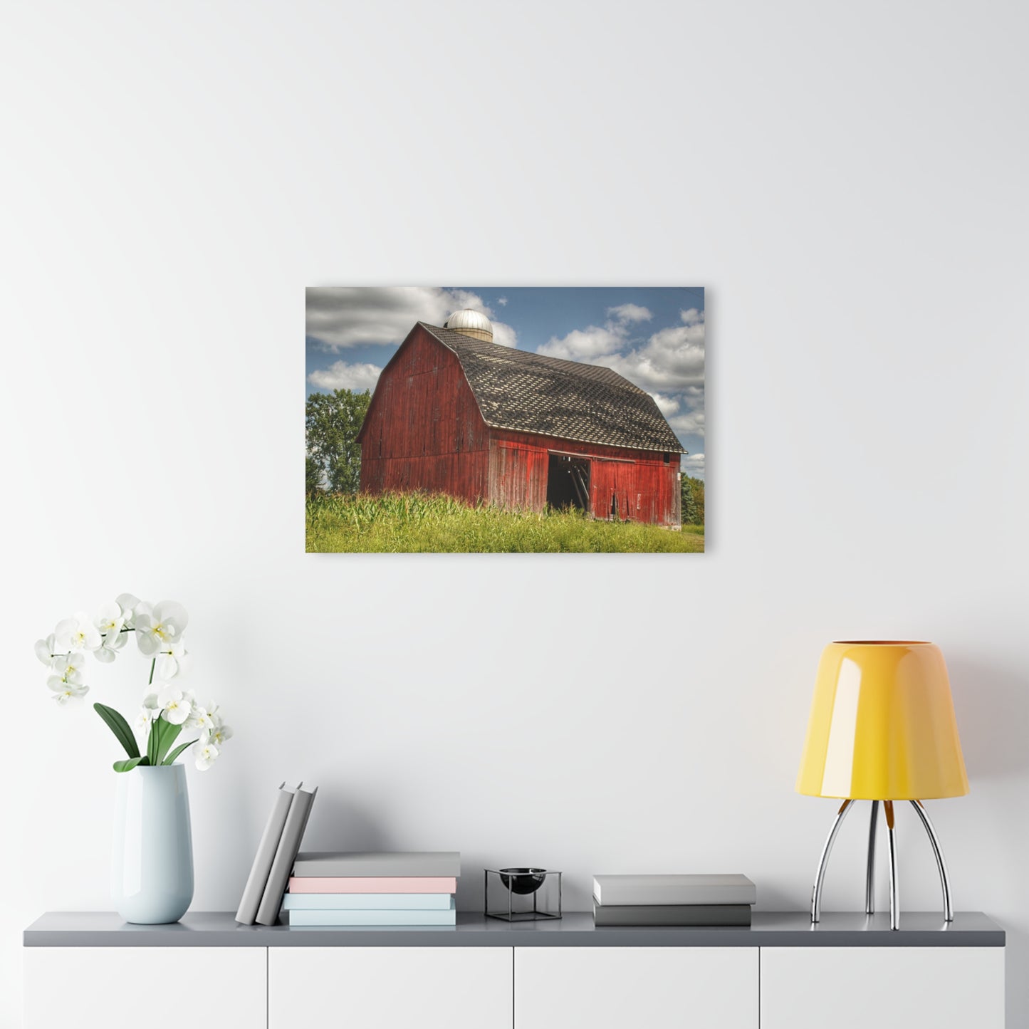 U R There Photography Hollenbeck Road Red I Rustic Farmhouse Acrylic Wall Print