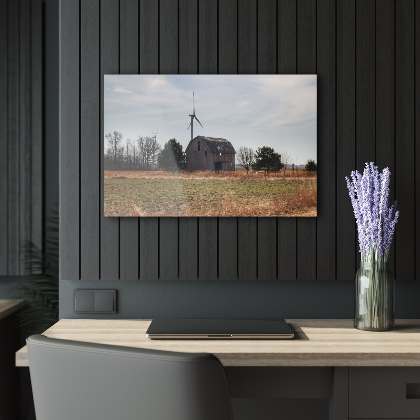 U R There Photography French Road Little Red Rustic Farmhouse Acrylic Wall Print