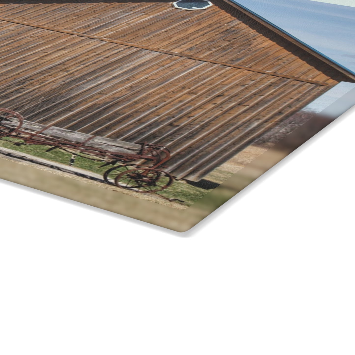 U R There Photography Barn and Buggy Rustic Farmhouse Tempered-Glass Cutting Board