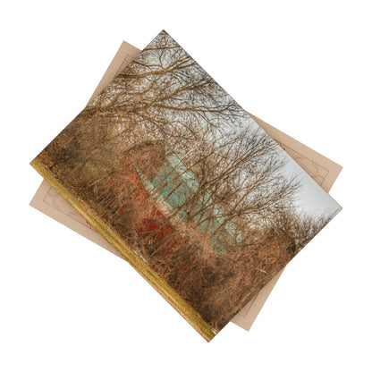 U R There Photography Bray Road Hidden Barnyard Red III Rustic Farmhouse Decorative Ceramic Tile