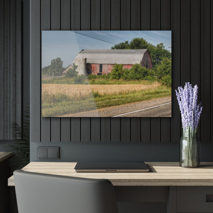 U R There Photography Dodge Road Old Red Rustic Farmhouse Acrylic Wall Print