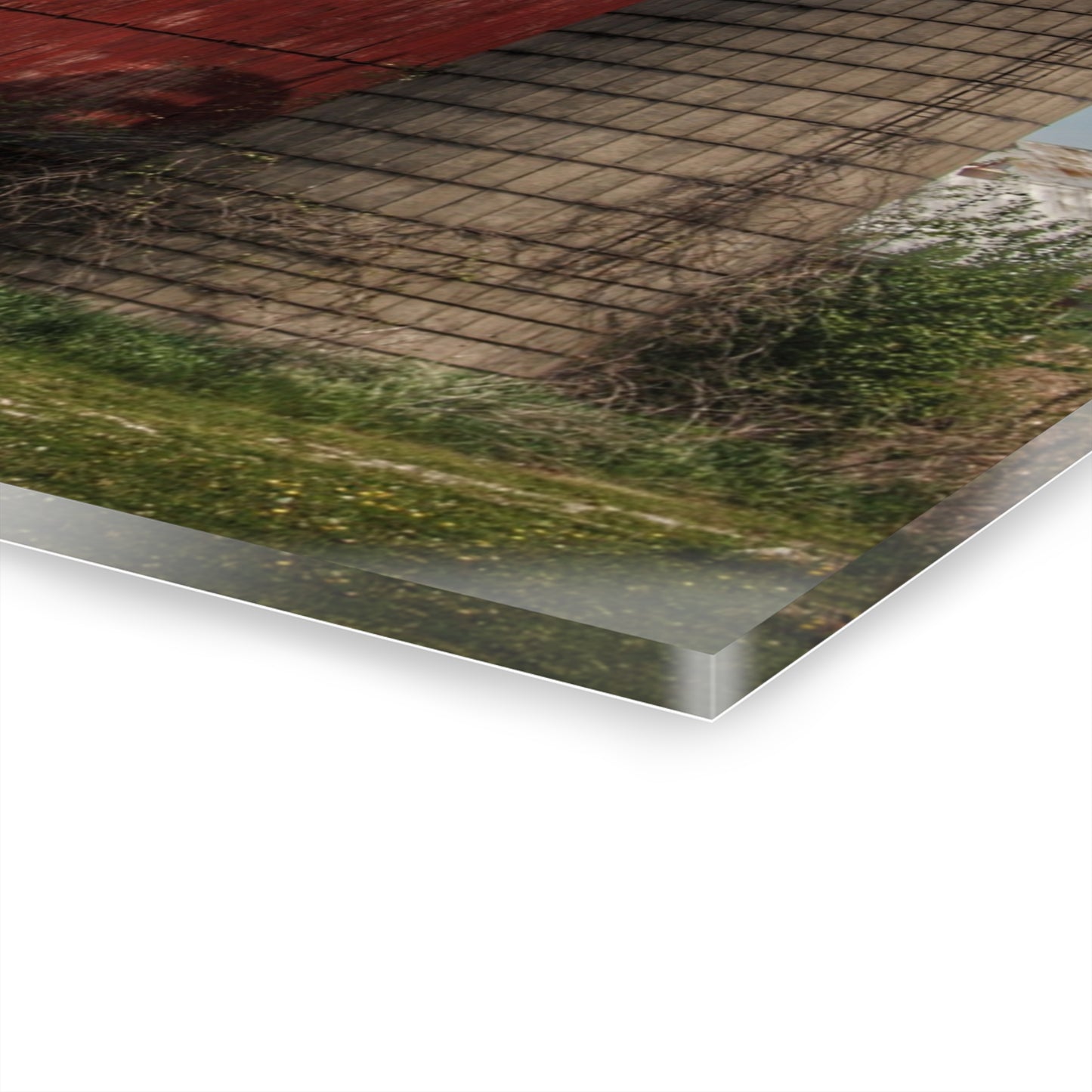 U R There Photography McDowell Road Red Rustic Farmhouse Acrylic Wall Print