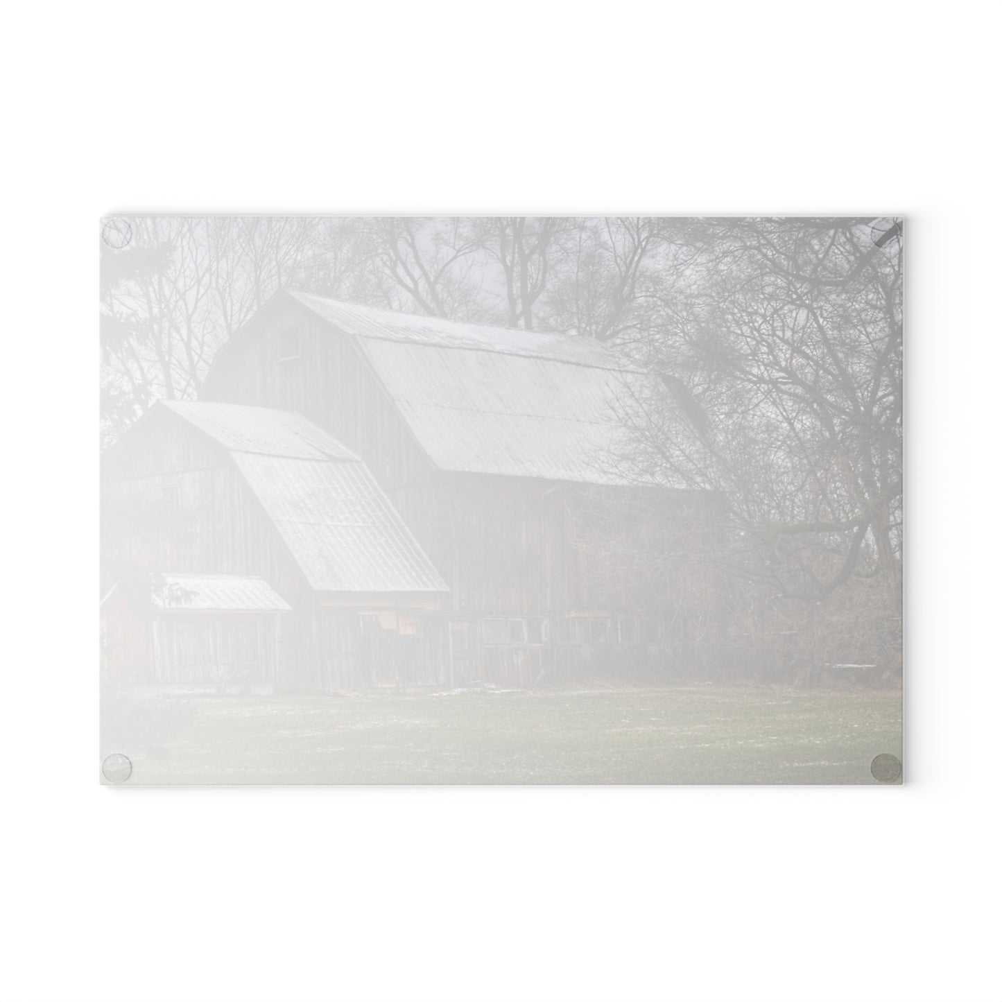 U R There Photography Hennessey Road Grey Rustic Farmhouse Tempered-Glass Cutting Board