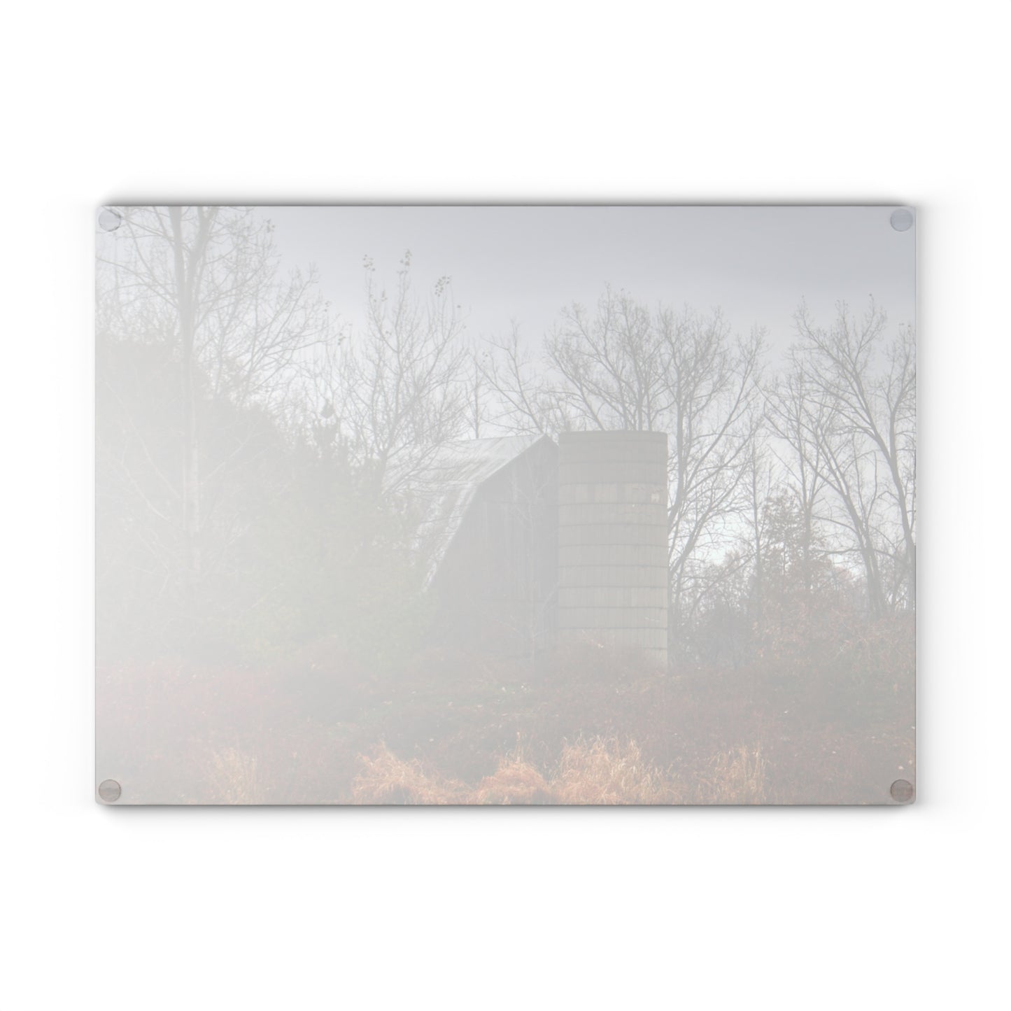 U R There Photography Freiberger Road Hidden Grey Rustic Farmhouse Tempered-Glass Cutting Board