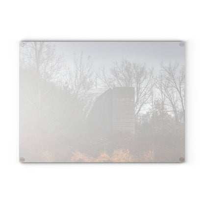 U R There Photography Freiberger Road Hidden Grey Rustic Farmhouse Tempered-Glass Cutting Board