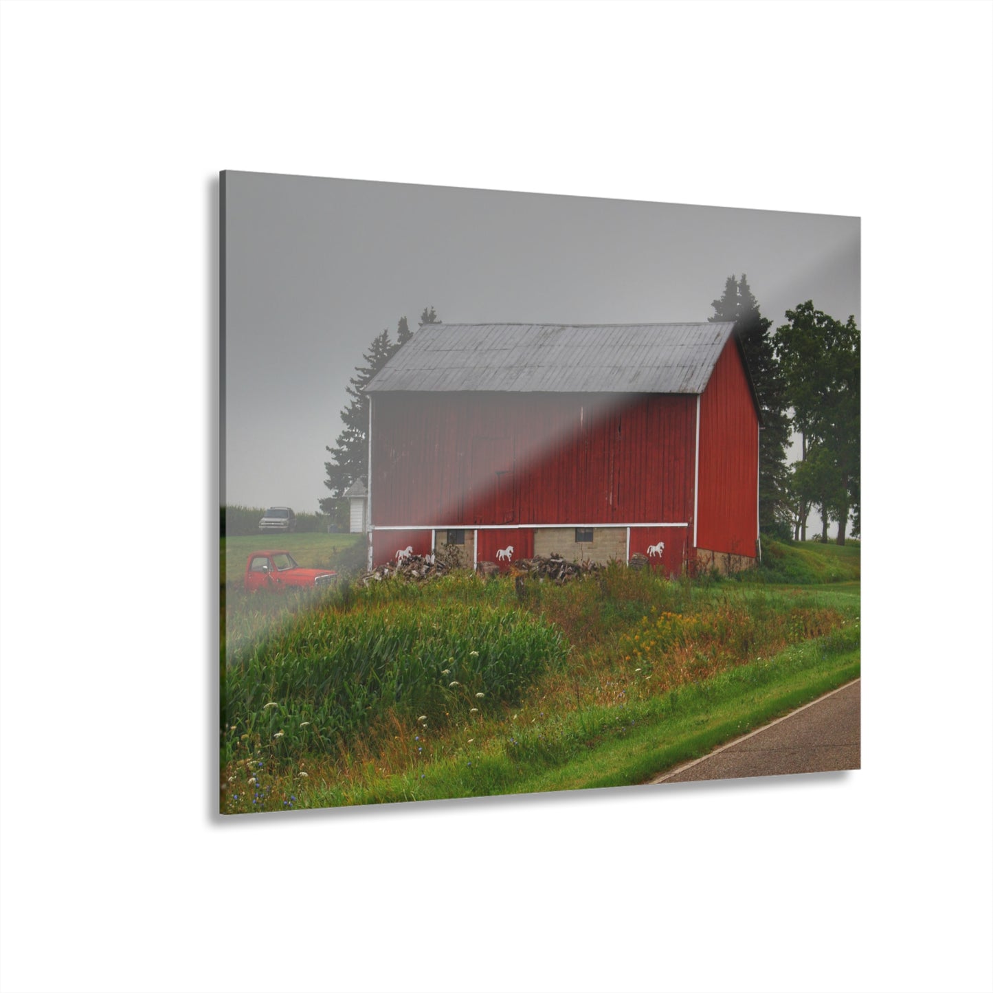 U R There Photography Brown Road Horse Barn I Rustic Farmhouse Acrylic Wall Print