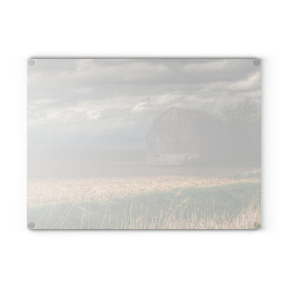 U R There Photography Sandusky Grey I Rustic Farmhouse Tempered-Glass Cutting Board